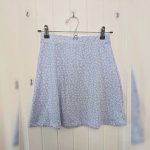 Light blue floral skater skirt